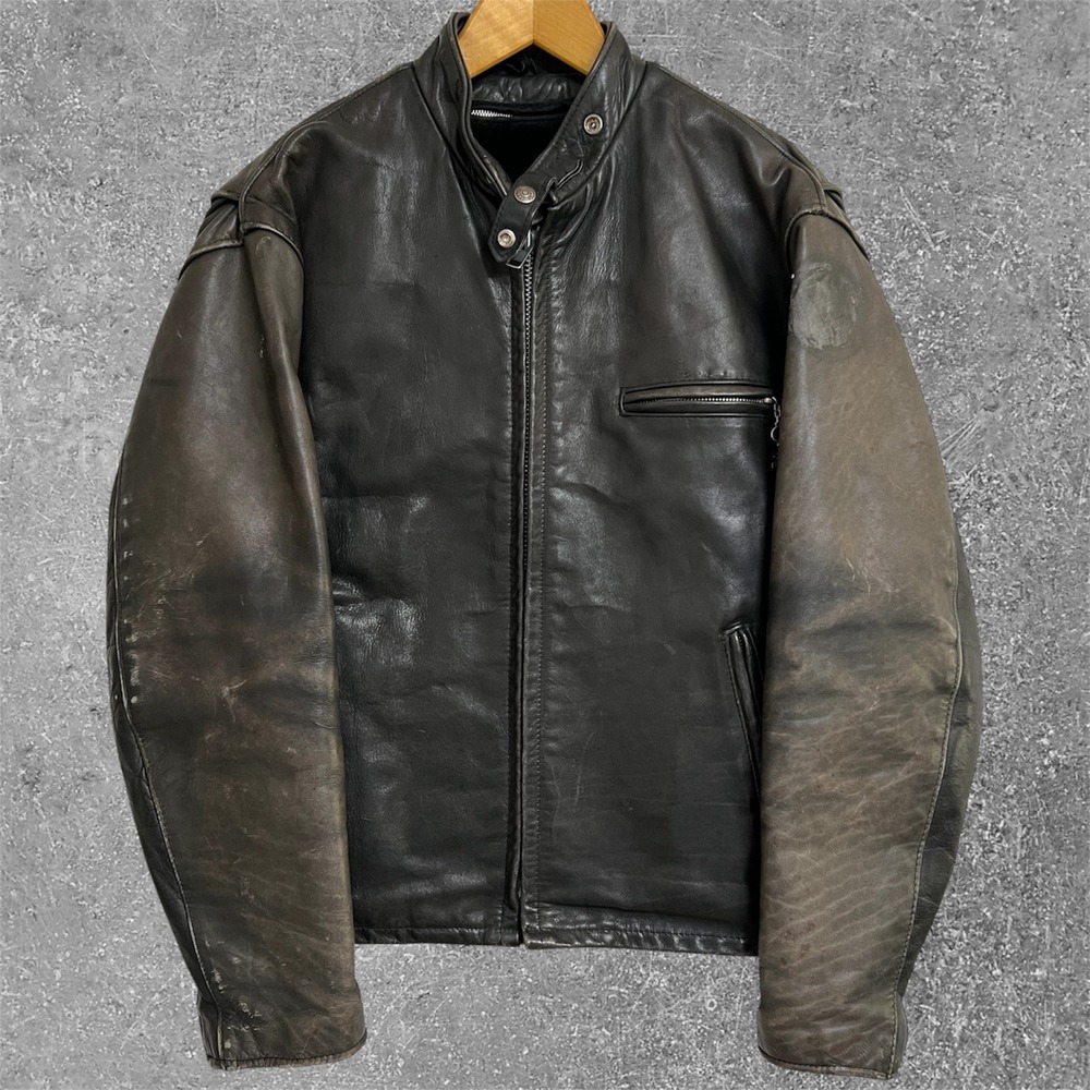 Schott NYC 141 Cafe Racer Cowhide Leather Motorcycle Jacket Faded Mens‎ 44 Liner